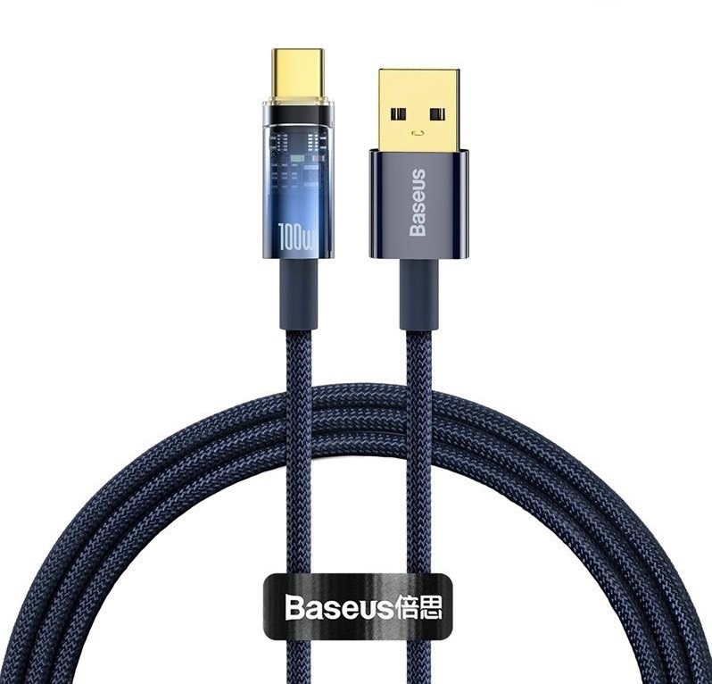 Dây Cáp Sạc Tự Ngắt Siêu Nhanh Baseus Explorer Series Gen2 Auto Power-Off 100W(USB to Type-C,Fast Charging &amp; Data Cable)  hàng chính hãng