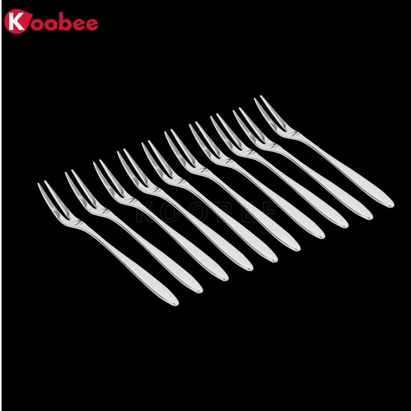 Dĩa Hoa Quả Cao Cấp KooBee - Nĩa Xiên Trái Cây Tráng Miệng Chất Liệu Inox Sáng Bóng Bền Đẹp