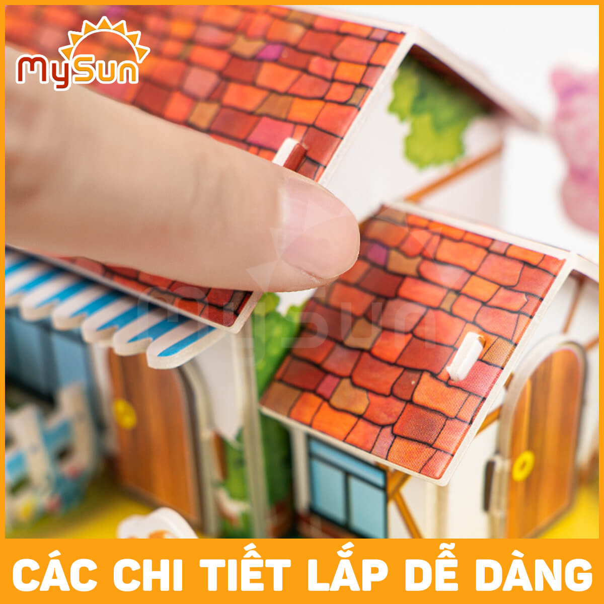 Xếp hình ngôi nhà lâu đài bằng giấy bộ lắp ráp ghép mô hình đồ chơi 3d cho bé 2 3 4 5 tuổi MySun