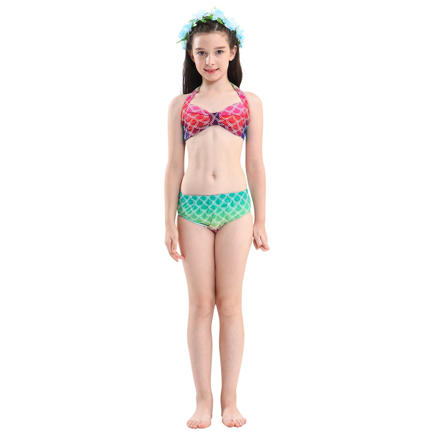 Nàng Tiên Cá Đuôi Bơi Monofin Áo Tắm Bé Gái Trẻ Em Swimmable Bikini Đồ Bơi Cho Bé Gái Nàng Tiên Cá Trang Phục Hóa Trang