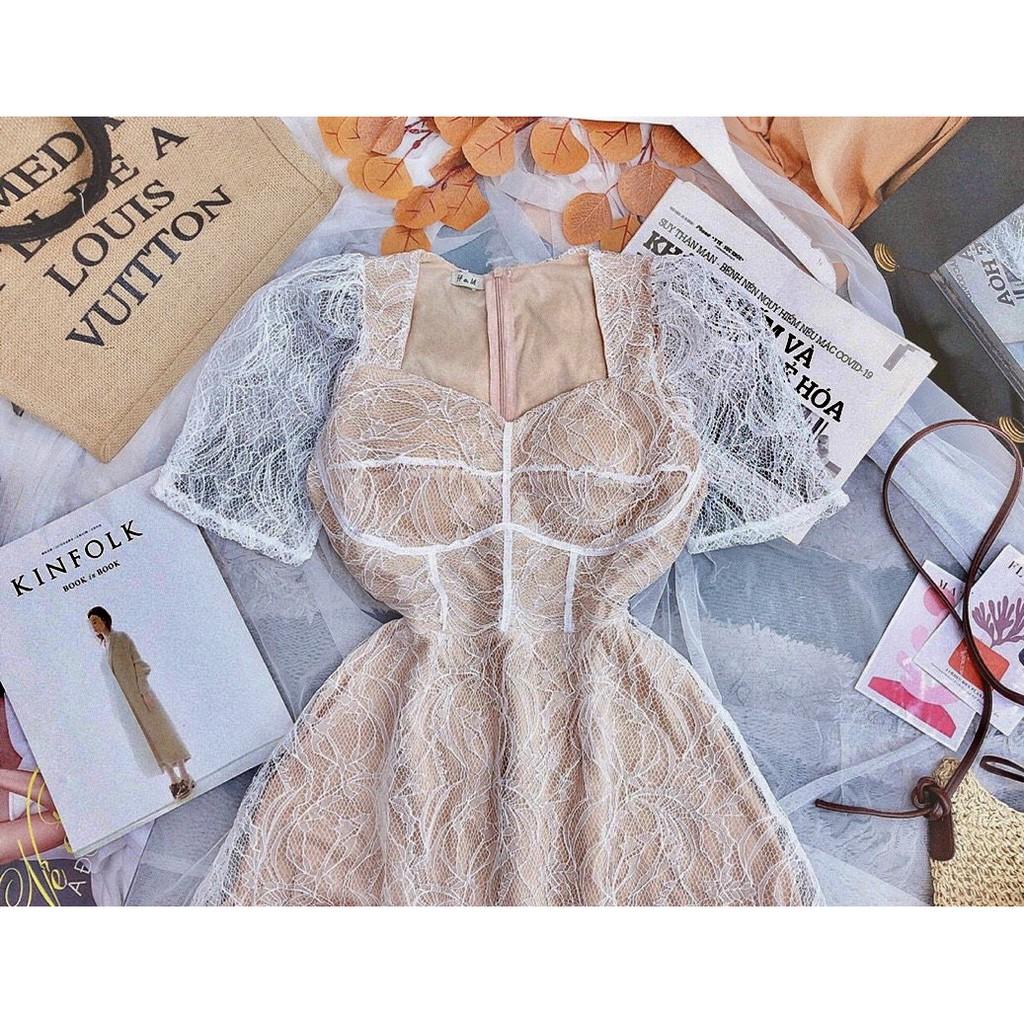 Đầm ren xoèđi chơi đi tiệc đám cưới, du lịch sang chảnh cao cấp PVC