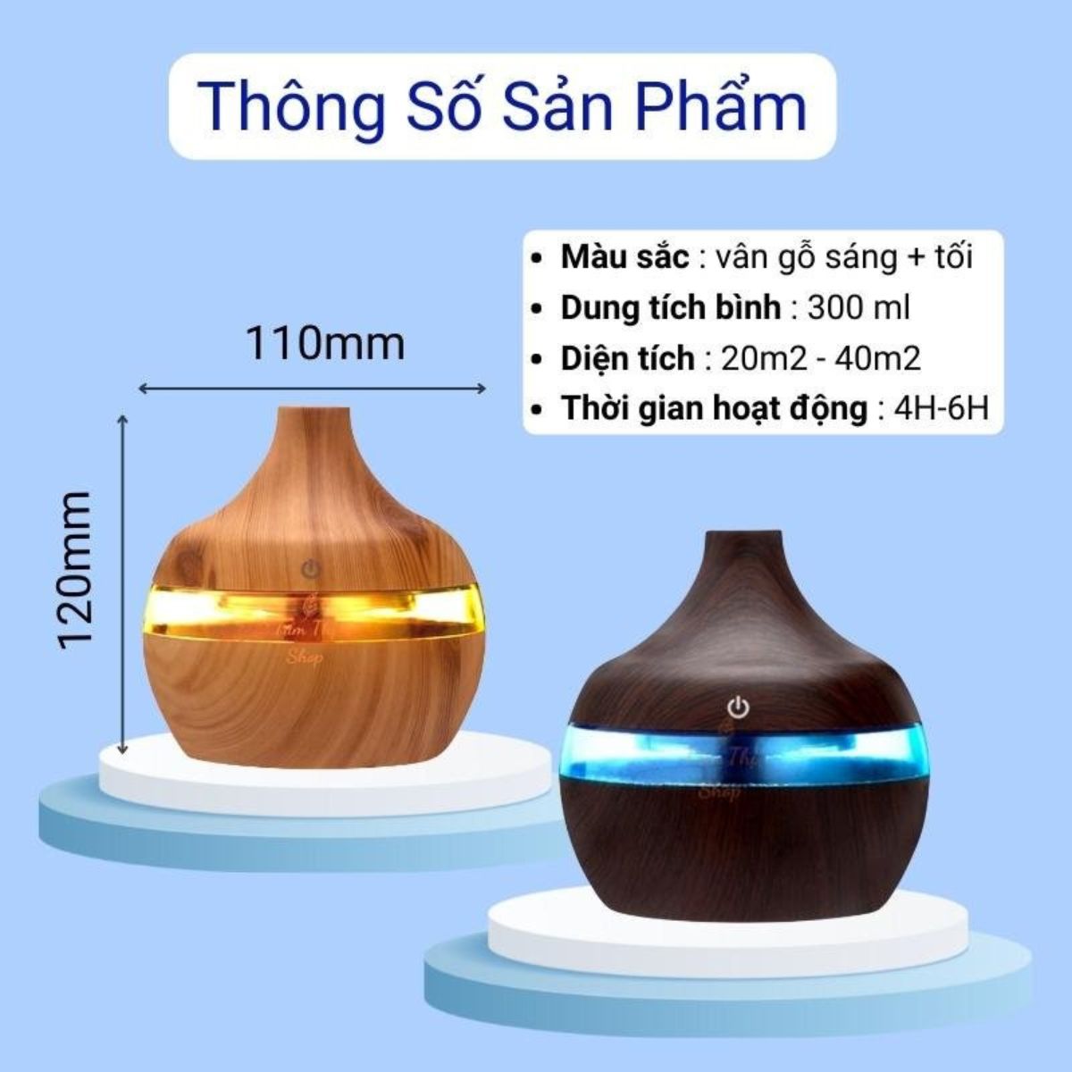 Máy Khuếch Tán/ Máy Xông Tinh Dầu Nhỡ 300ml