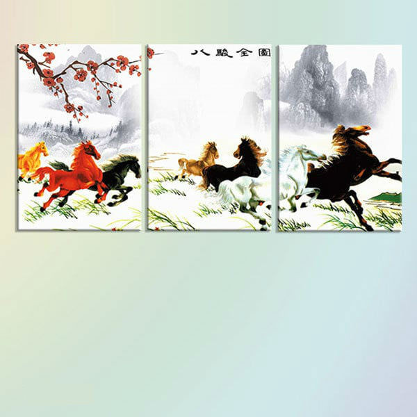 Bộ 3 Tranh Canvas Không Viền Treo Tường "Mã Truy Phong" W295