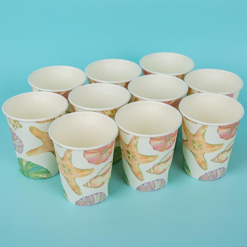 10pcs Starfish Sea Snail Disposable Cup Birthday Party Tableware Decoration