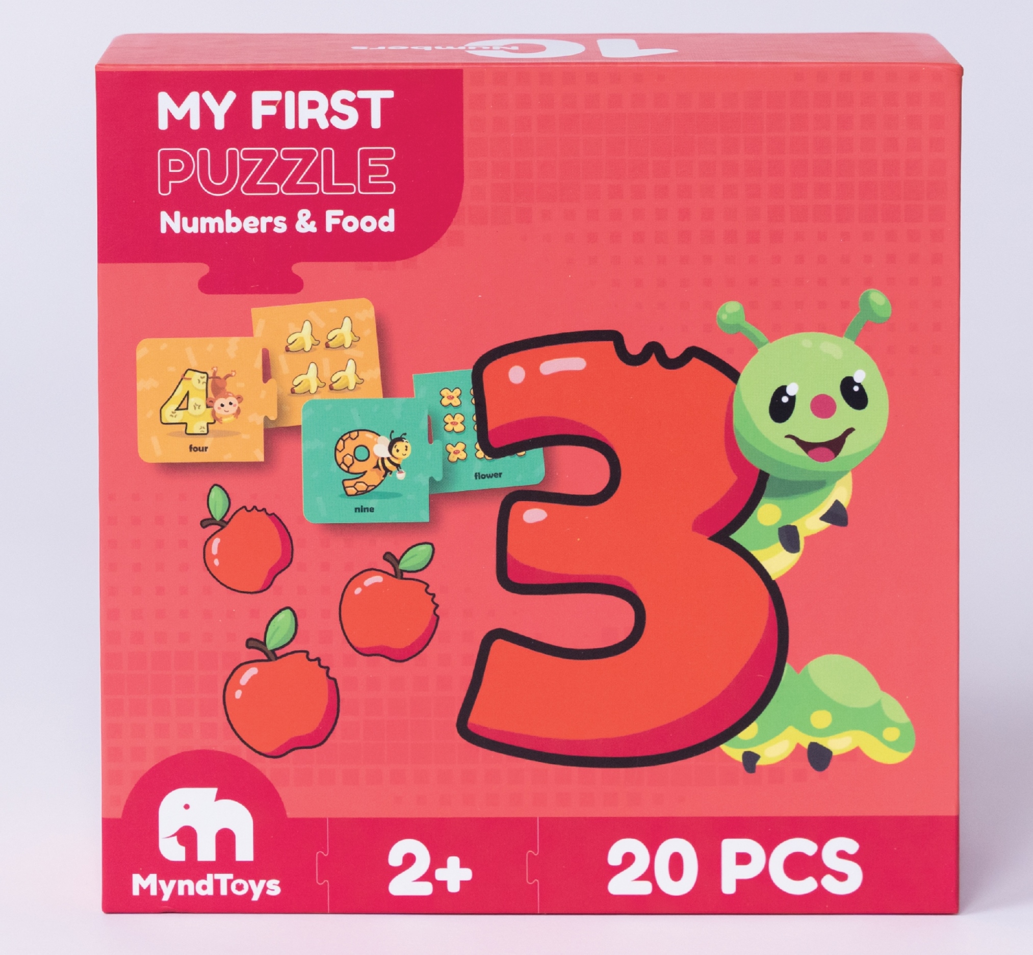 Đồ chơi Giáo dục MyndToys Ghép hình thông minh My First Puzzle – Numbers & Food cho bé từ 2 tuổi