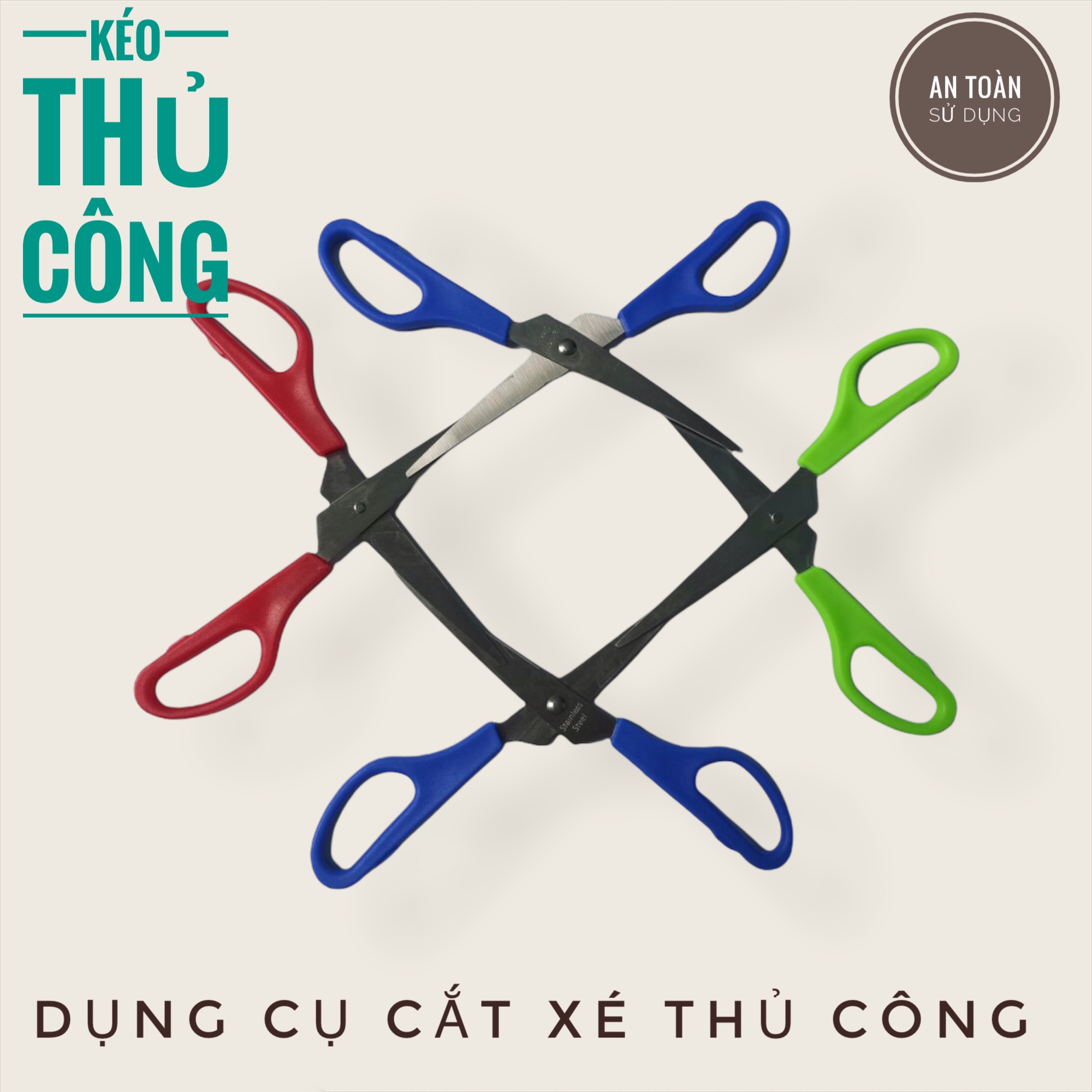 Cây kéo cắt giấy, cắt thủ công học sinh, dài 16cm