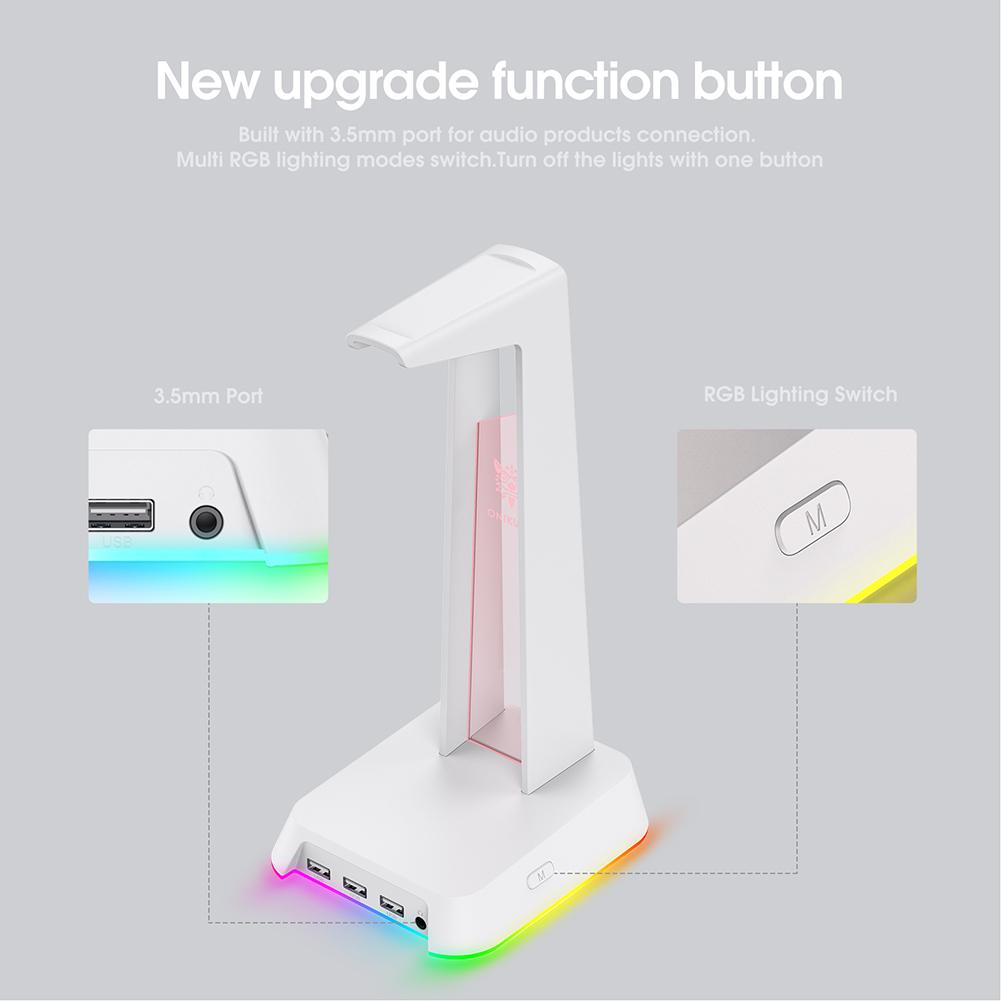 Hiển thị tai nghe là viết tắt của Onikuma ST-2 với 2 phụ kiện lưu trữ bàn tai nghe của USB Audio Port Audio Hỗ trợ bàn điện thoại