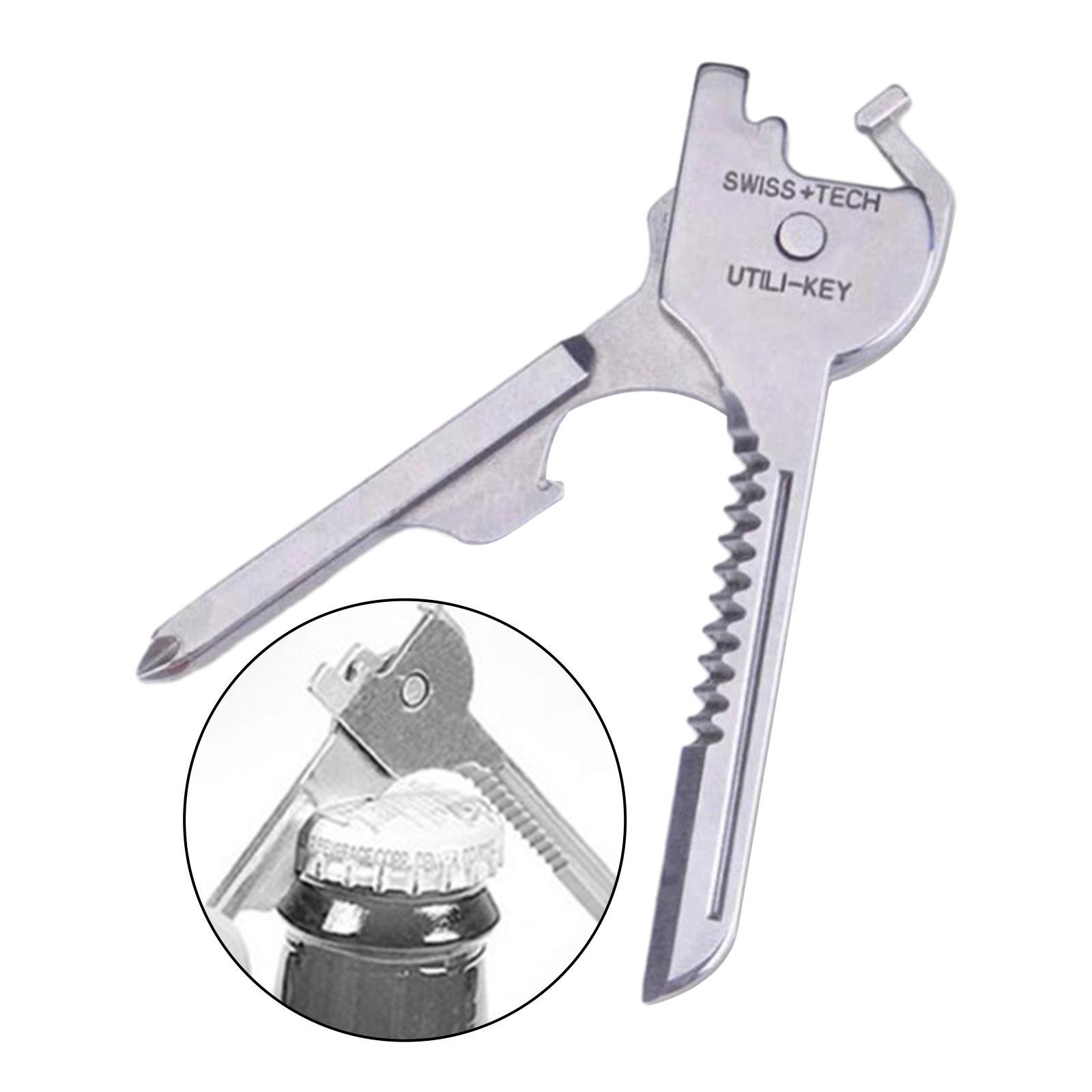 6 in 1 Keychain Multi Tool Multitool Mini Gadget for Hiking Traveling Picnic