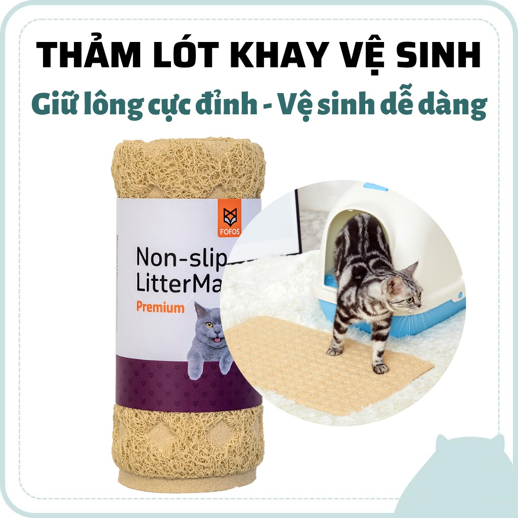 Thảm lót chuồng thú cưng FOFOS, Thảm lót chuồng mèo chống trượt, Thấm hút nước, giữ lông rụng, Dễ dàng vệ sinh, Vải PVC