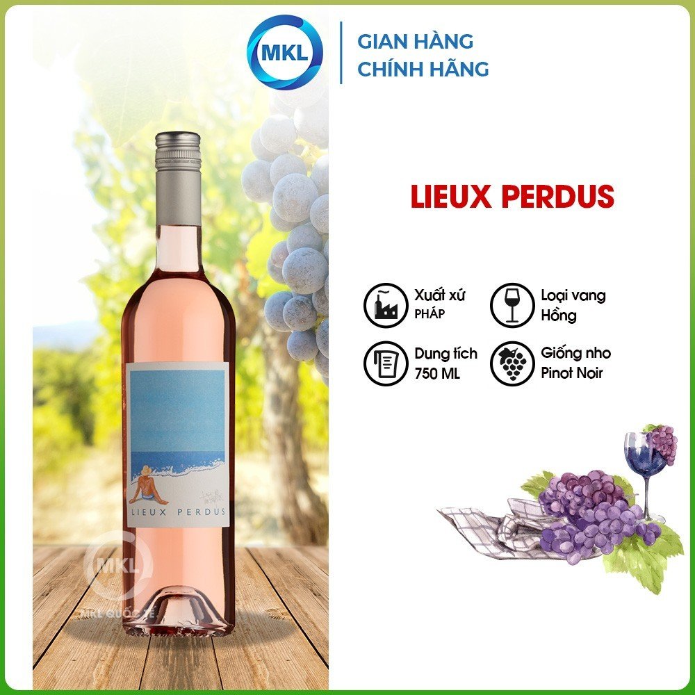Rượu Vang Hồng Lieux Perdus Boutinot - IGP Cotes de Thau 750ml 12.5% Pháp chính hãng