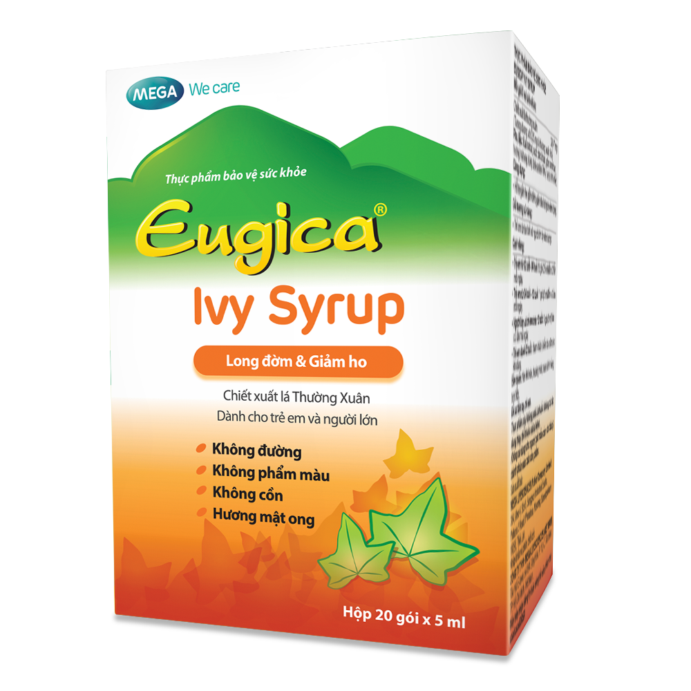 Siro thảo dược cao lá thường xuân hỗ trợ long đờm, giảm ho EUGICA IVY SYRUP (Hộp 20 gói x 5 ml)