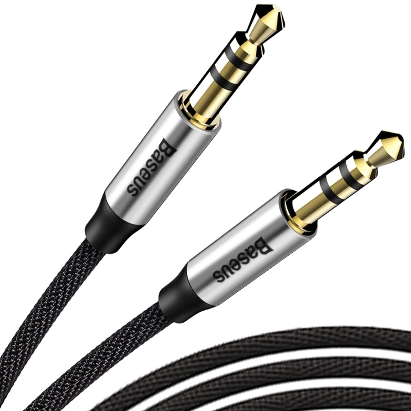 Dây Cáp Âm Thanh Aux Audio 3.5Mm Baseus M30 100Cm - Hàng Chính Hãng - Đen