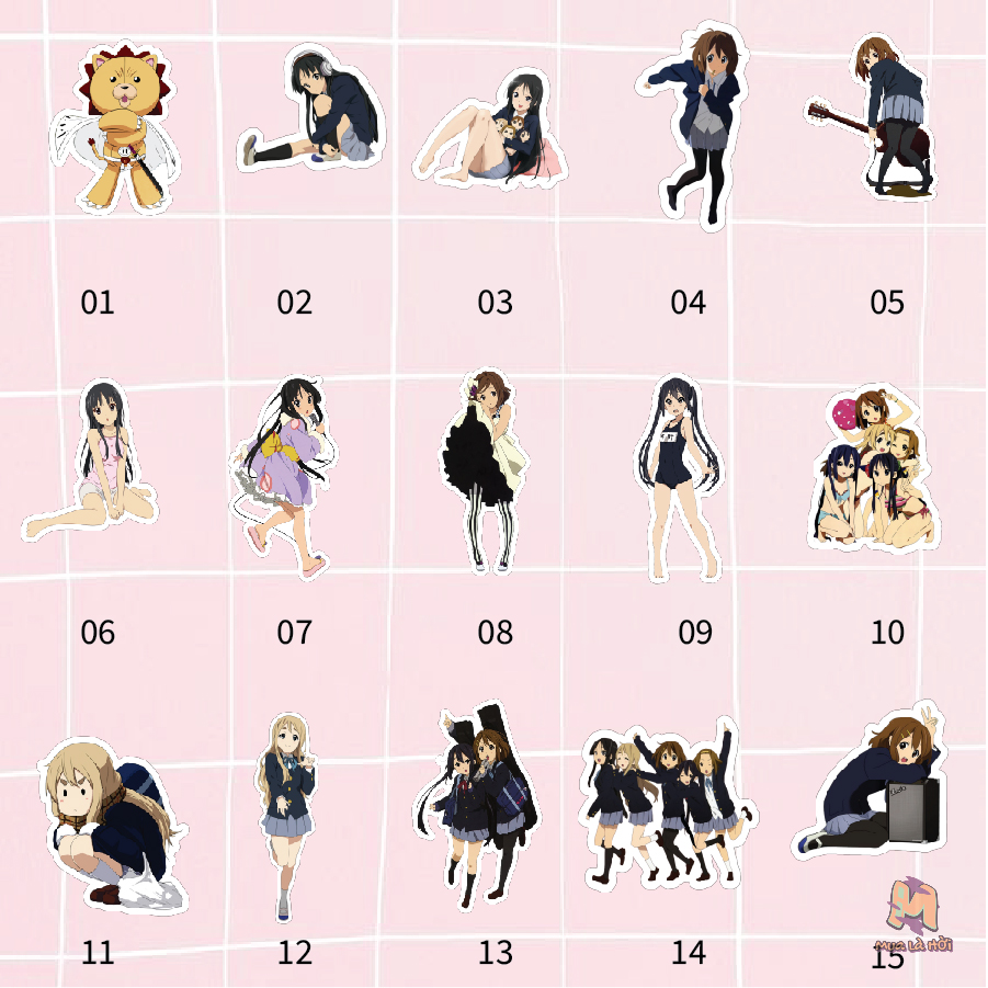 Miếng dán Stickers chủ đề K-On!