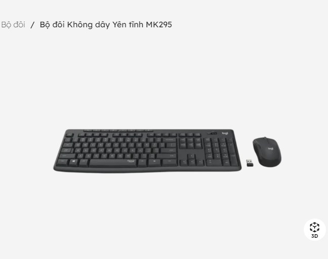 Bộ đôi bàn phím và chuột Không dây Yên tĩnh Logitech MK295 - Hàng chính hãng