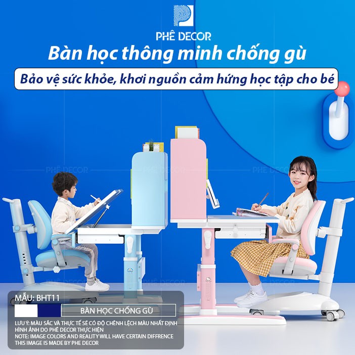 BÀN HỌC CHỐNG GÙ CHO BÉ - BHT11 - 90cm Phi hành gia