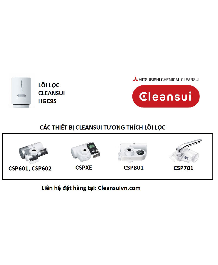 Lõi lọc nước tại vòi Cleansui HGC9SZ-AZ (Bộ 3 lõi) - Hàng Nhập Khẩu