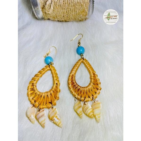 Bông tai thả mây hình giọt nước vỏ ốc Tiệm nhà Sakj