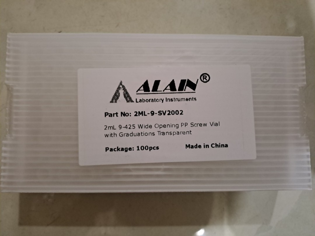 Lọ vial nhựa PP 2ml chia vạch + nắp vặn 9-425, (pack 100 cái)