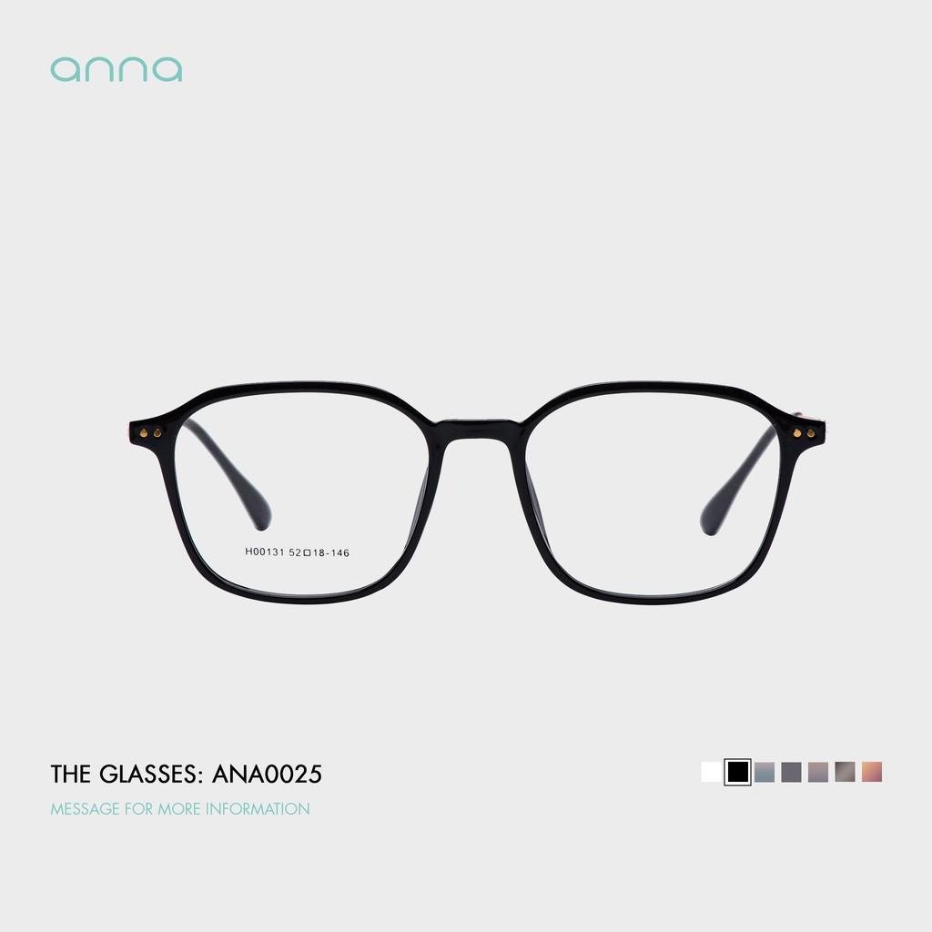 Gọng kính chính hãng ANNA thiết kế dáng vuông kết hợp kim loại và nhựa ANA0025