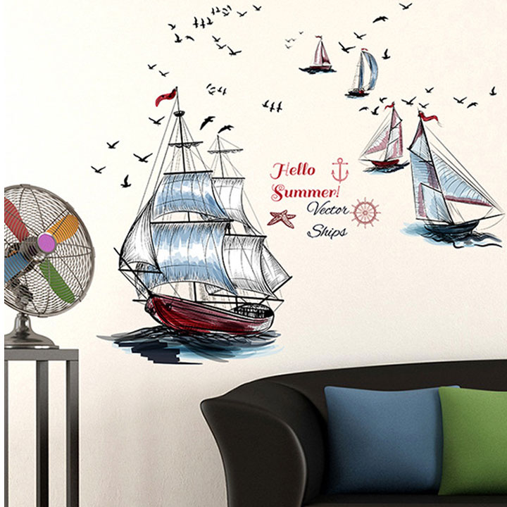 Giấy dán tường Decal trang trí cánh buồm trở về GT109