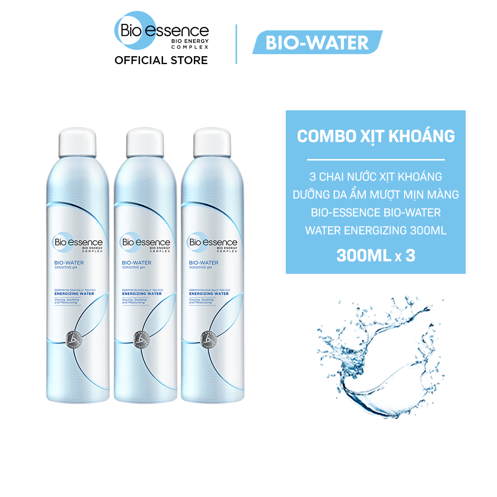 Combo 3 Chai Nước khoáng dưỡng da ẩm mượt mịn màng Bio-Essence Bio-Water Water Energizing 300ml