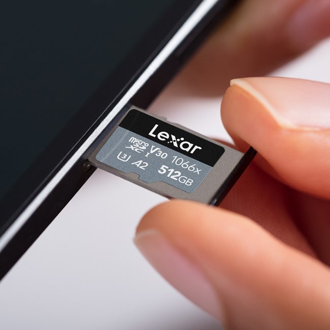 Thẻ nhớ microSDXC 64GB/ 128GB/ 256GB/ 512GB Lexar 1066x UHS-I A2 SILVER Series, chất lượng 4K, đọc 160Mb/s, ghi 120Mb/s - Hàng chính hãng