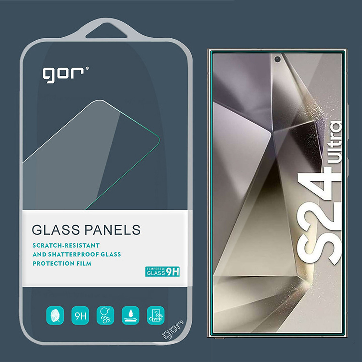 Cường Lực Gor Dành Cho Samsung Galaxy S24 Ultra/ S24 Plus/ S24/ S24 FE, Combo 2 miếng, không viền đen - HÀNG CHÍNH HÃNG
