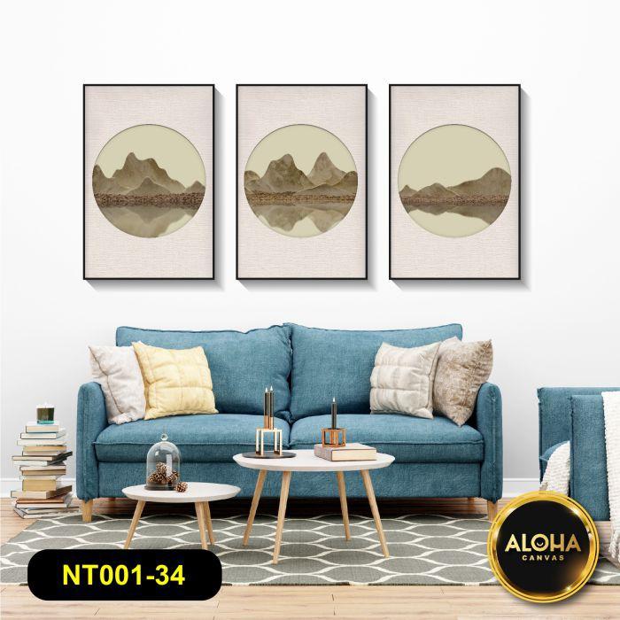 MUA 1 TẶNG 1 3 Tranh Canvas Treo Tường Đồng Quê Treo Phòng Khách Hút Tài Hút Lộc Tặng Đinh Treo
