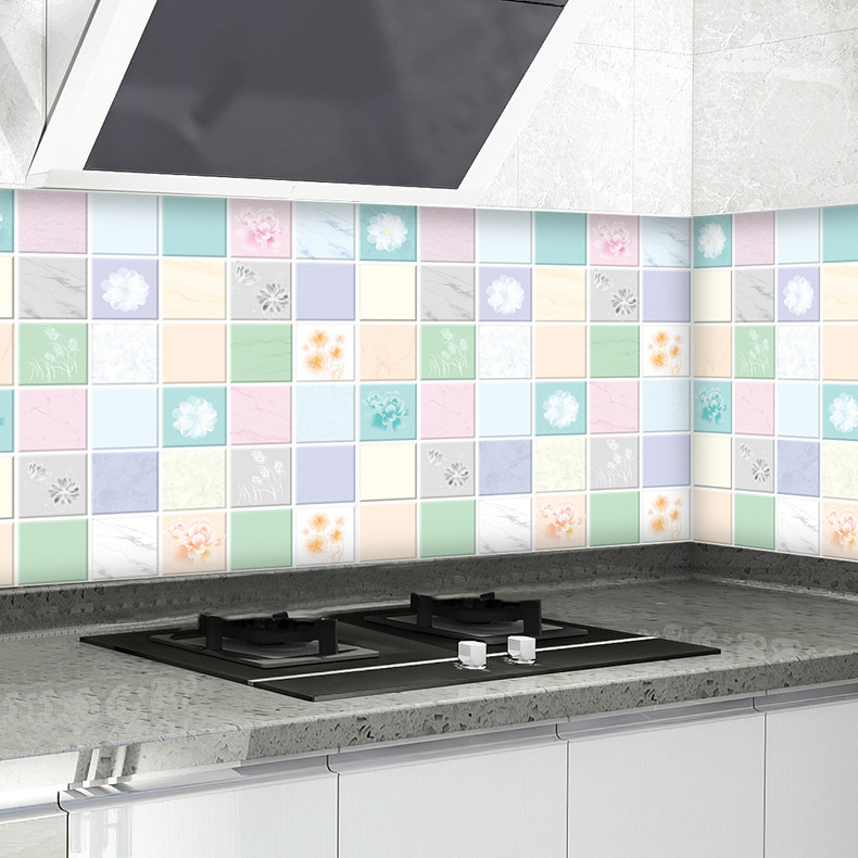 Combo 3 mét giấy dán bếp, decal dán bếp tráng nhôm Ô HOA MÙA XUÂN khổ 60cm có keo sẵn