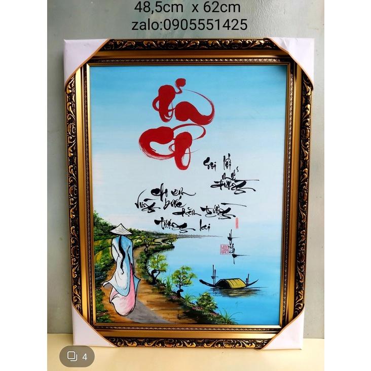 Thư pháp Ơn cô . TRI ÂN Thầy cô. Quà tặng 20/11, 8/3, 20/10, sinh nhật, tết. Tranh vẽ tay 48cm x 62cm