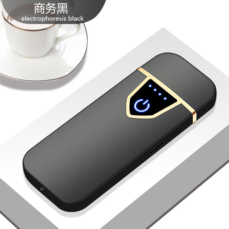 Đảm bảo chất lượng 711 cảm ứng vân tay sạc bật lửa chống gió cảm ứng siêu mỏng usb logo cố định bật lửa điện tử