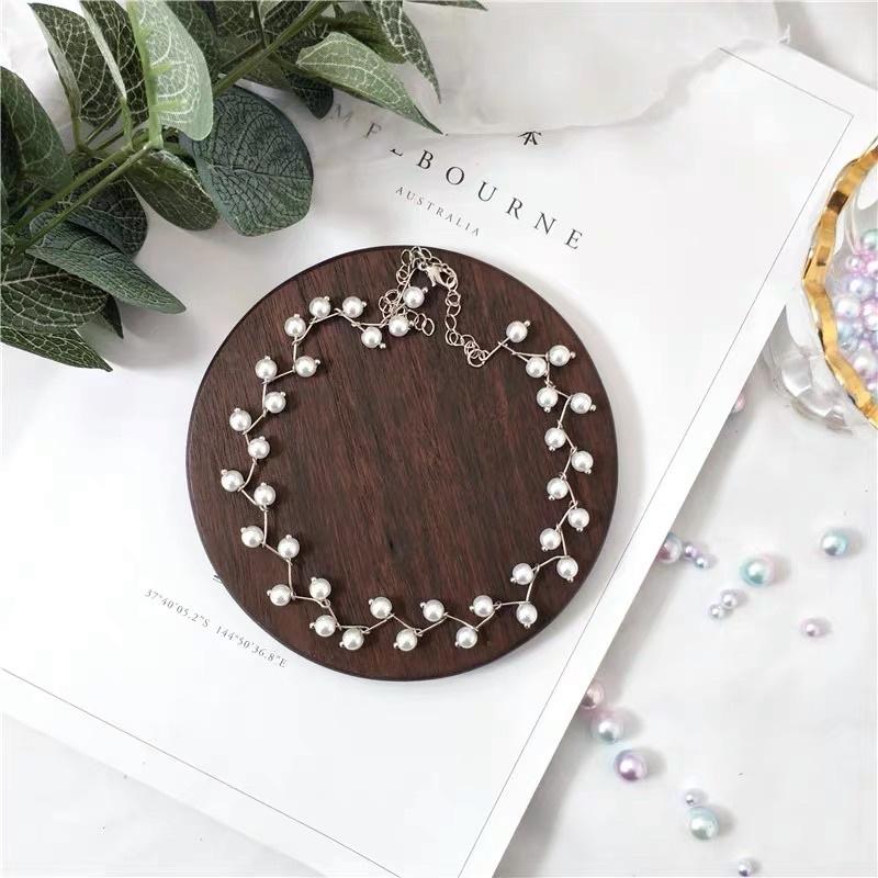 Choker đính hạt màu trắng - Vòng cổ phong cách hàn quốc - Maben