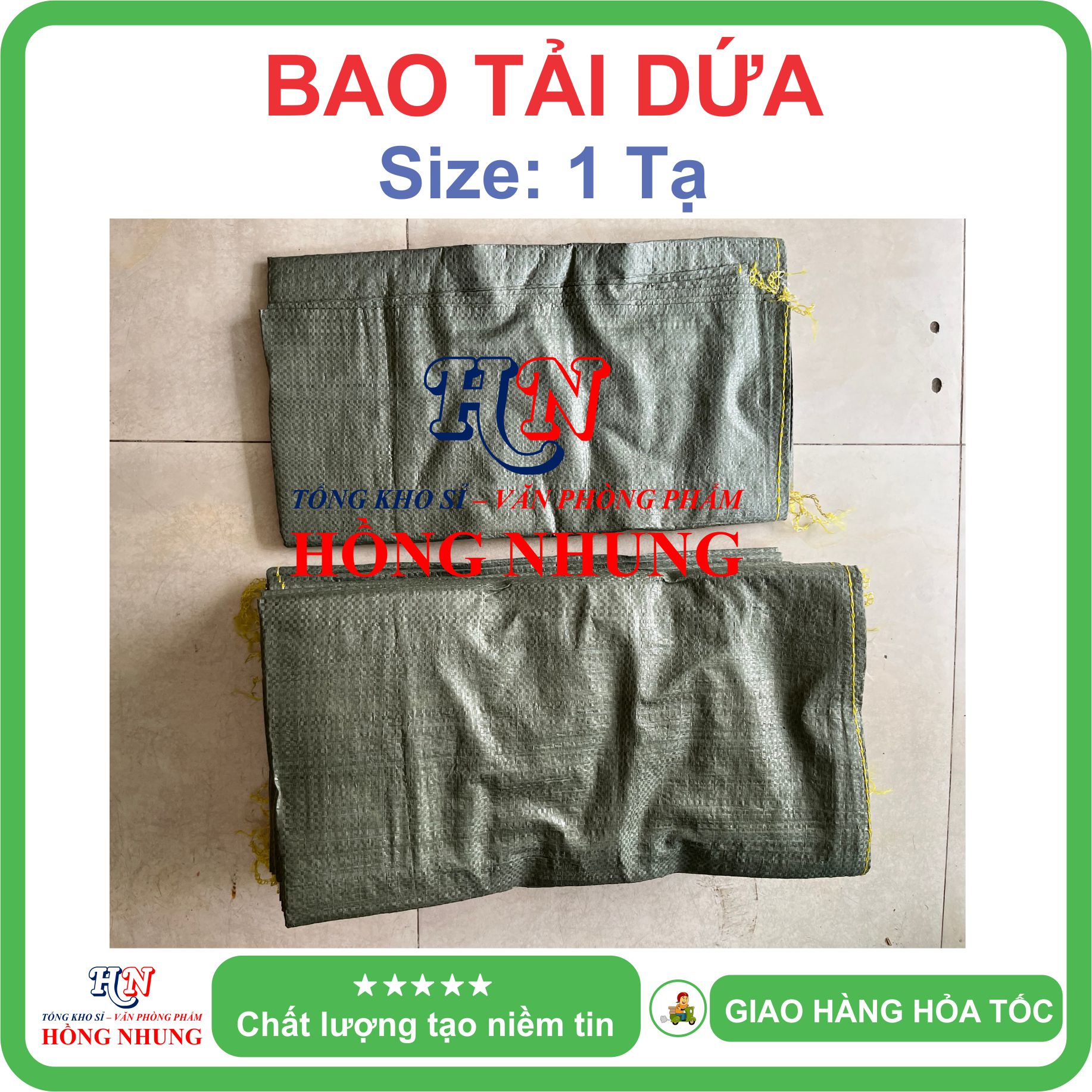 [SALE] Bao tải dứa 1,5 tạ (100x128cm) đóng hàng - Chất liệu nilon dai, bền đẹp, chắc chắn, cho bạn an tâm đóng hàng