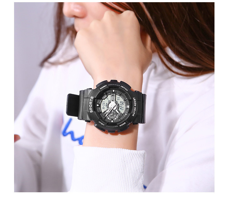 Đồng hồ thể thao nam nữ B002 kim và điện tử Sport watch dây cao su