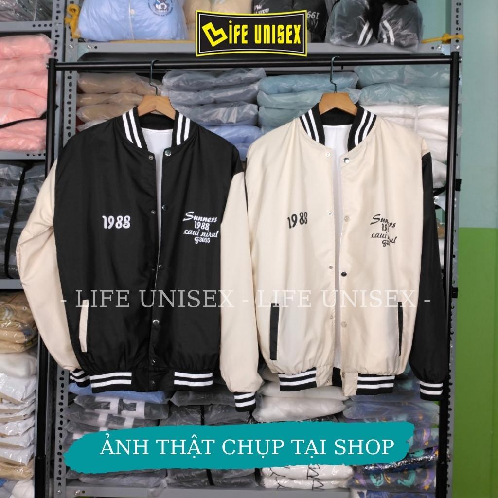 Áo khoác Bomber Jacket Dù 2 Lớp 1983 Unisex Nam Nữ form rộng Chống nắng Siêu Hot Unisex