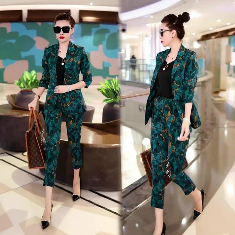 SET VEST TAY LỠ HỌA TIẾT KÈM ÁO TRONG