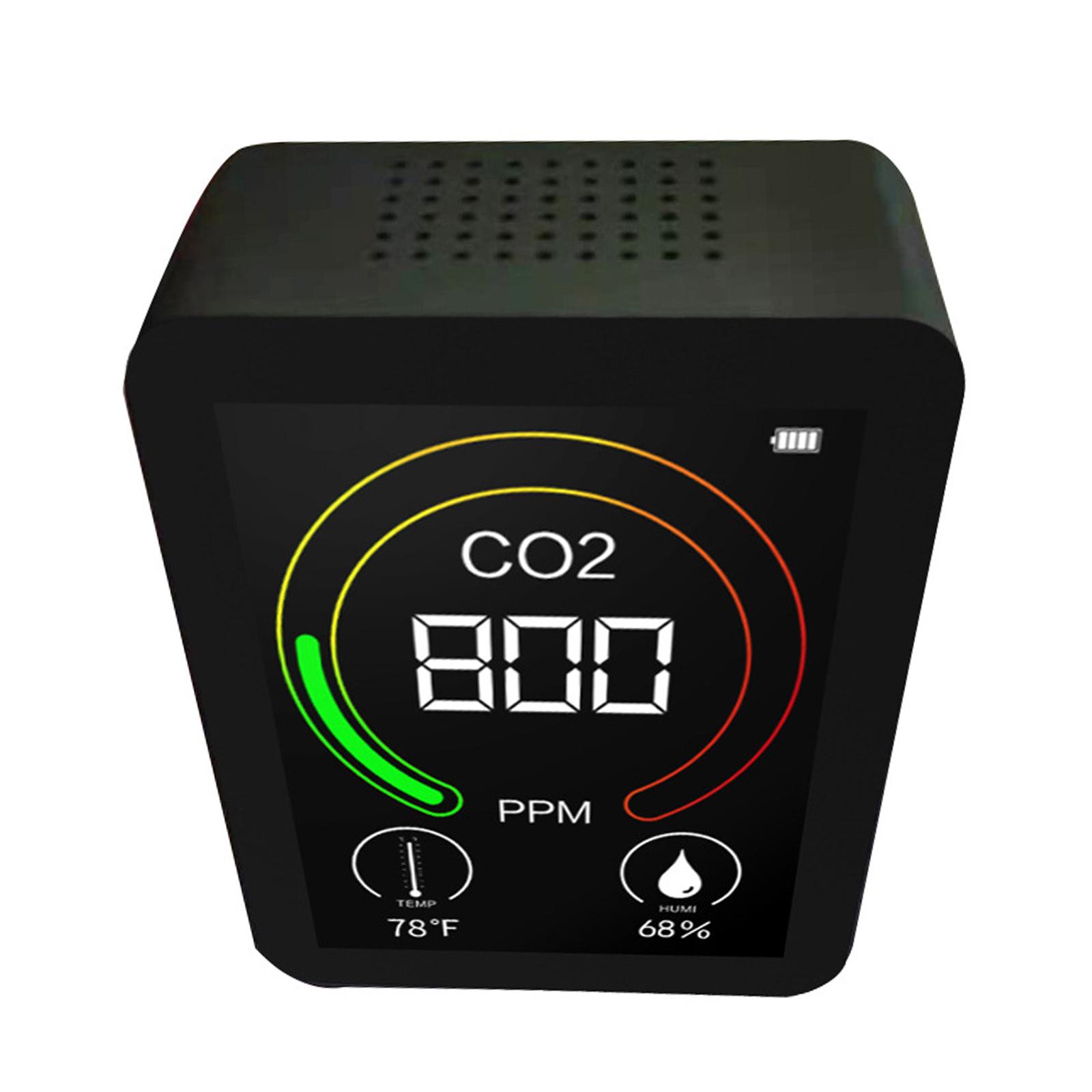 Air Quality Tester Indoor CO2 Meter for Home 1500mah Temperature and Humidity Detector Real Time Display Accurate Carbon Dioxide Sensor 400-6000PPM