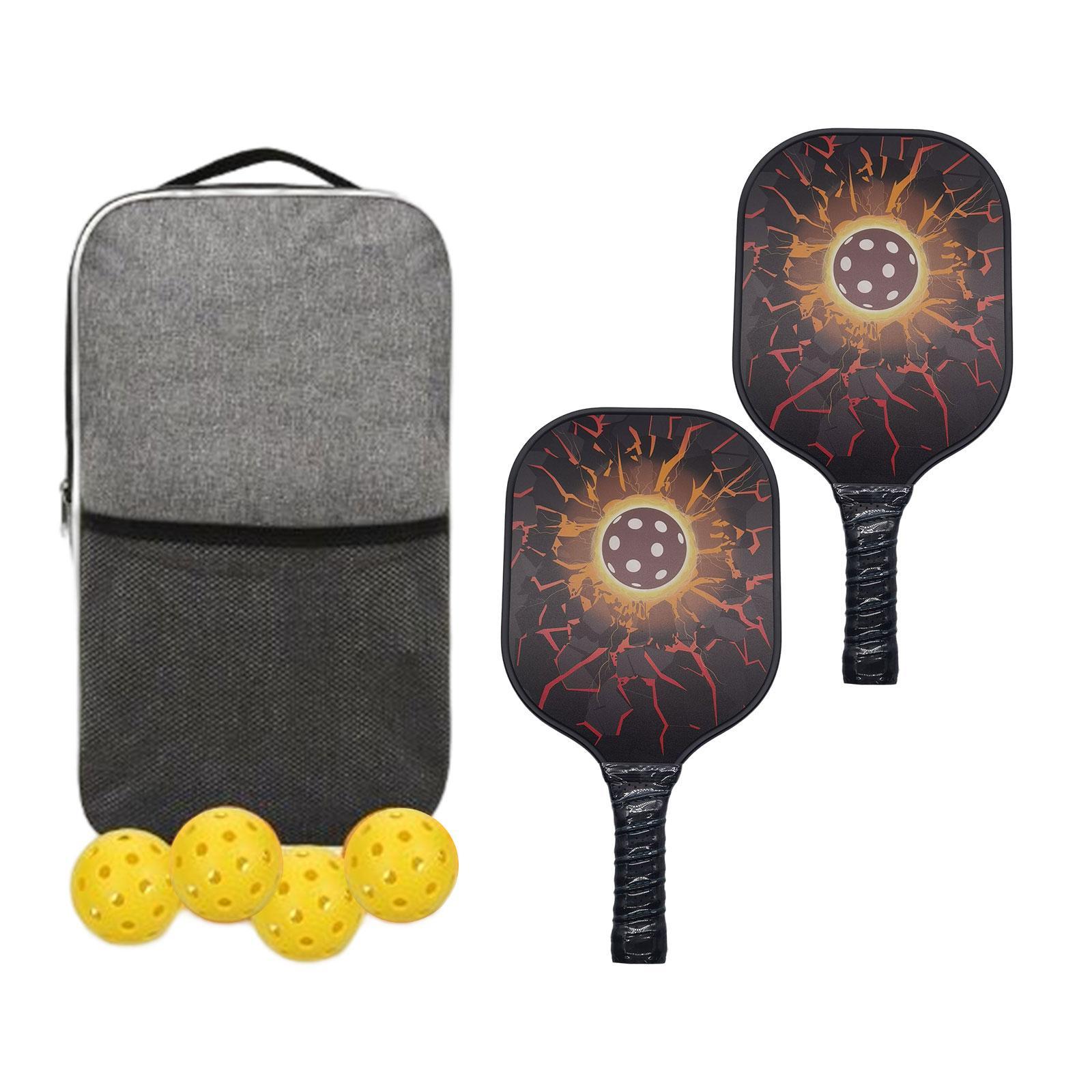 Pickleball Paddles Set of 2 Indoor Outdoor Pickleballs Balls with Storage Bag Pickleball Racquets for Beginner to Advanced Player