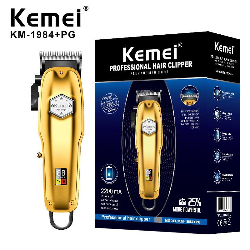 Tông đơ cắt tóc chuyên nghiệp công suất 5w kemei KM1984+PG