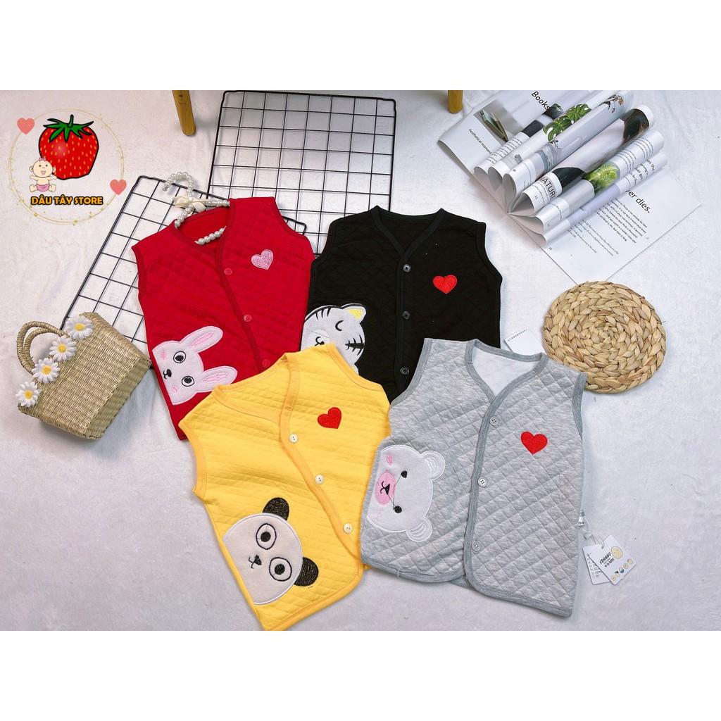 Áo khoác gile trần bông xốp cho bé 0-5 tuổi 100% cotton hữu cơ tự nhiên không chất tẩy nhuộm cực kỳ mềm mại và ấm áp