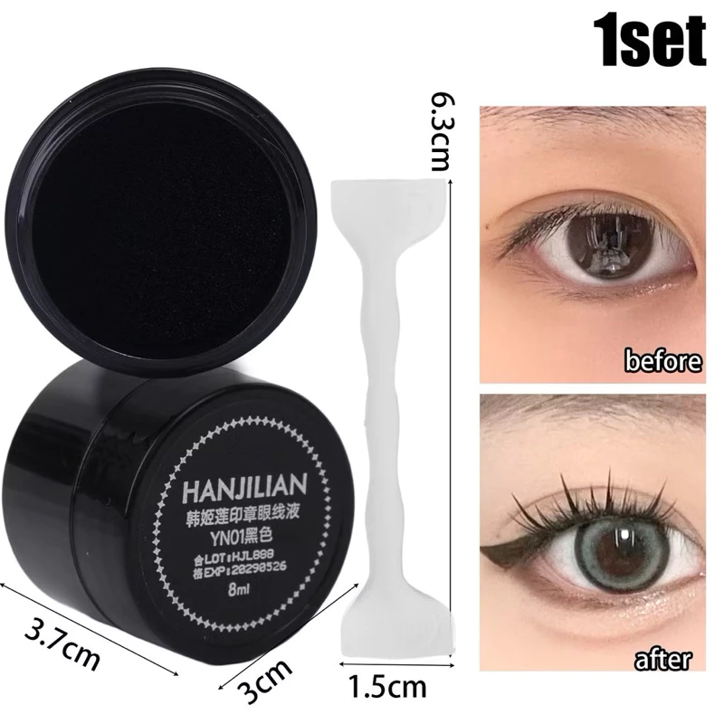 Cây silicon Khuôn in eyeliner 2 ĐẦU Khuôn kẻ mắt sử dụng mực in sắc nét chống nước lâu trôi nét đều dành cho người mới tập trang điểm - #CÂY SILICON &amp; MỰC