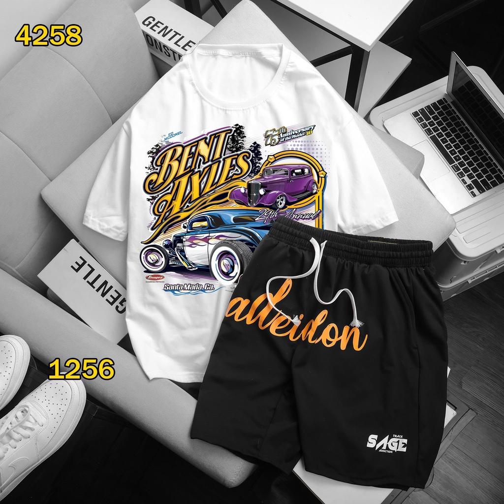 Set bộ quần , áo thun hình xe đua unisex nam, nữ tay lở from rộng ,áo phông unisex oversize giá rẻ BIKEN