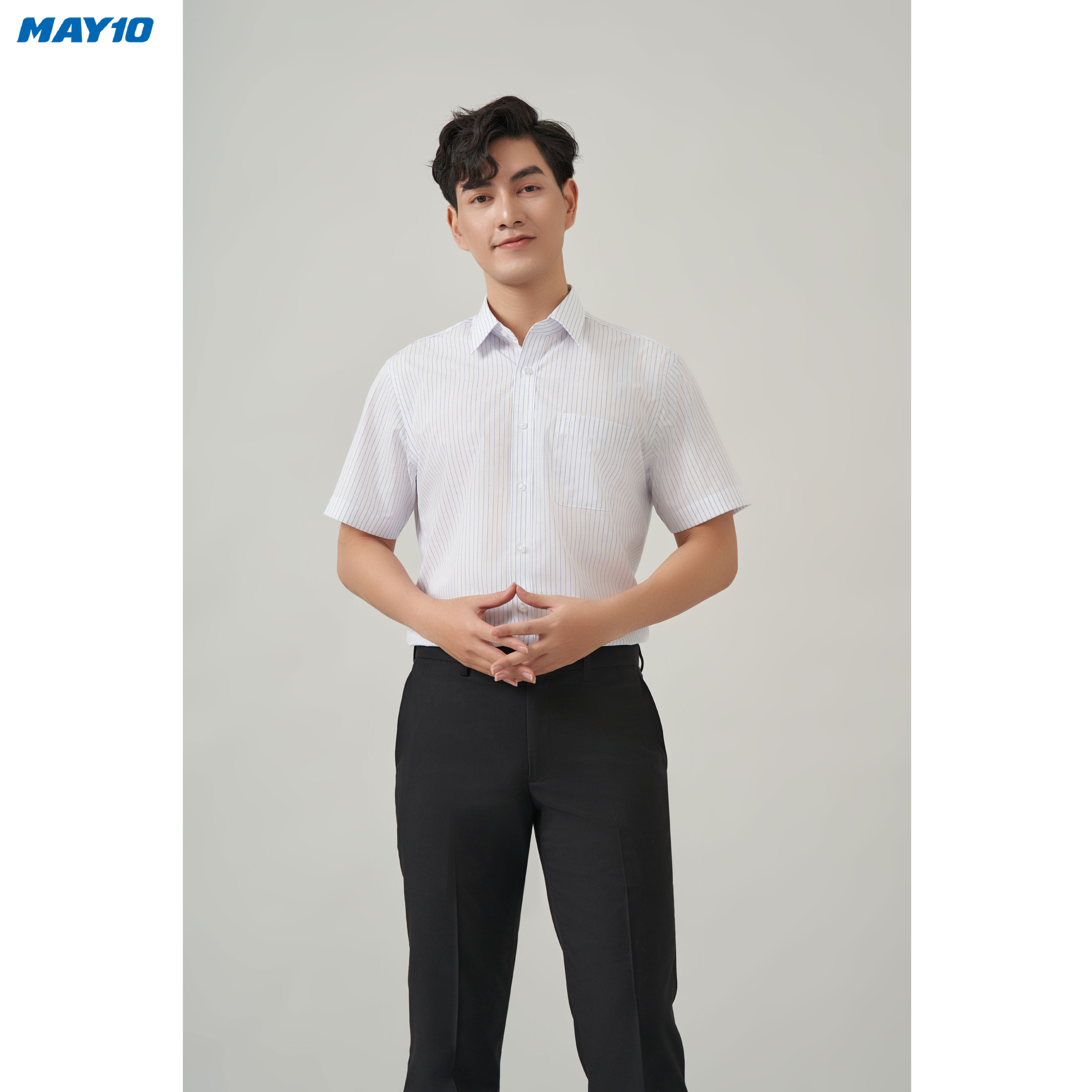 Áo Sơ mi nam cộc tay May 10 form Regular mã 010124010