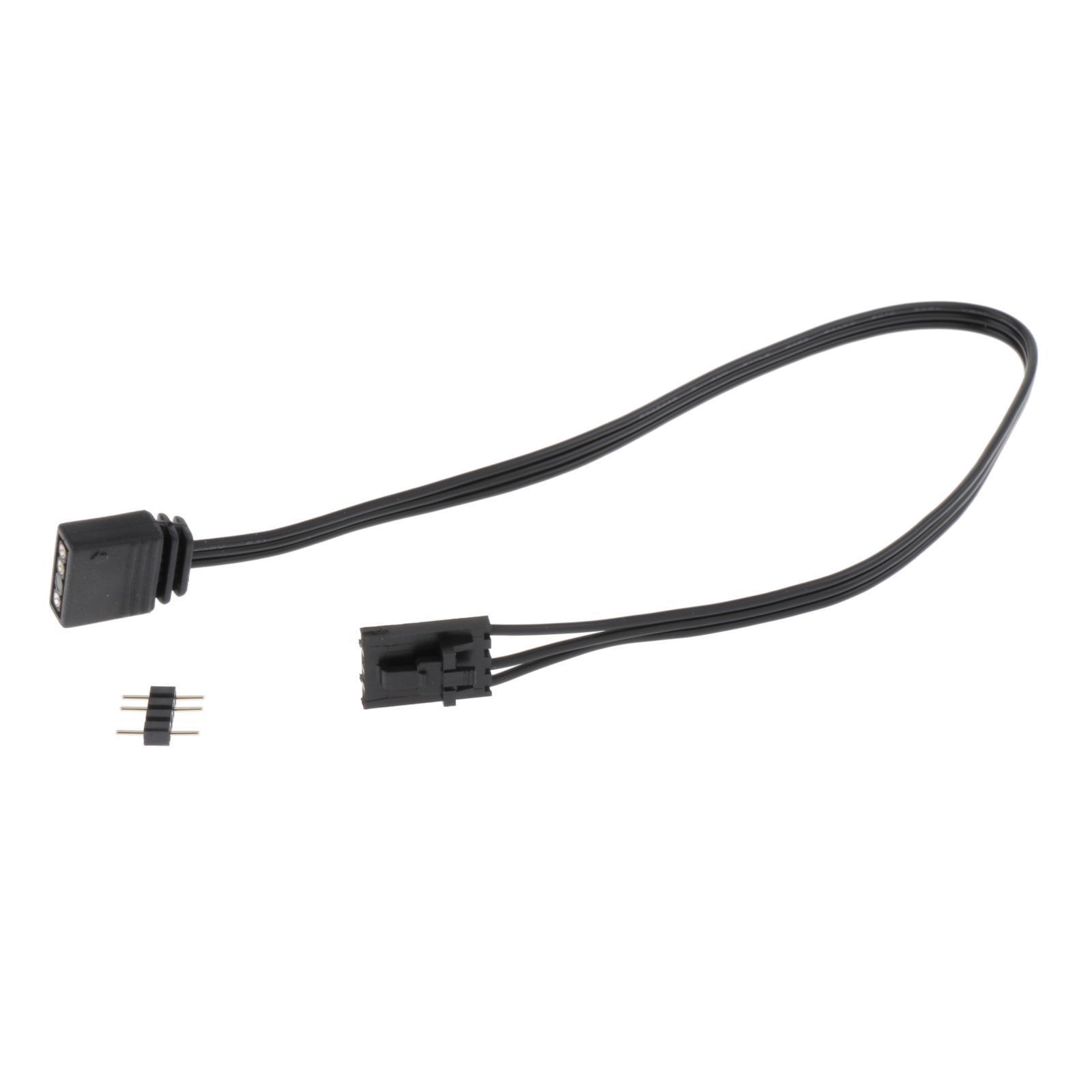 Fan Adapter Cable Black Extension Cable Connector 4 Pin RGB to ARGB 5V 3 Pin