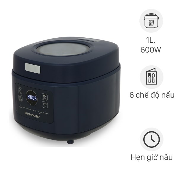 NỒI CƠM ĐIỆN SUNHOUSE SHD8802 (1.0 Lít)- Hàng chính hãng