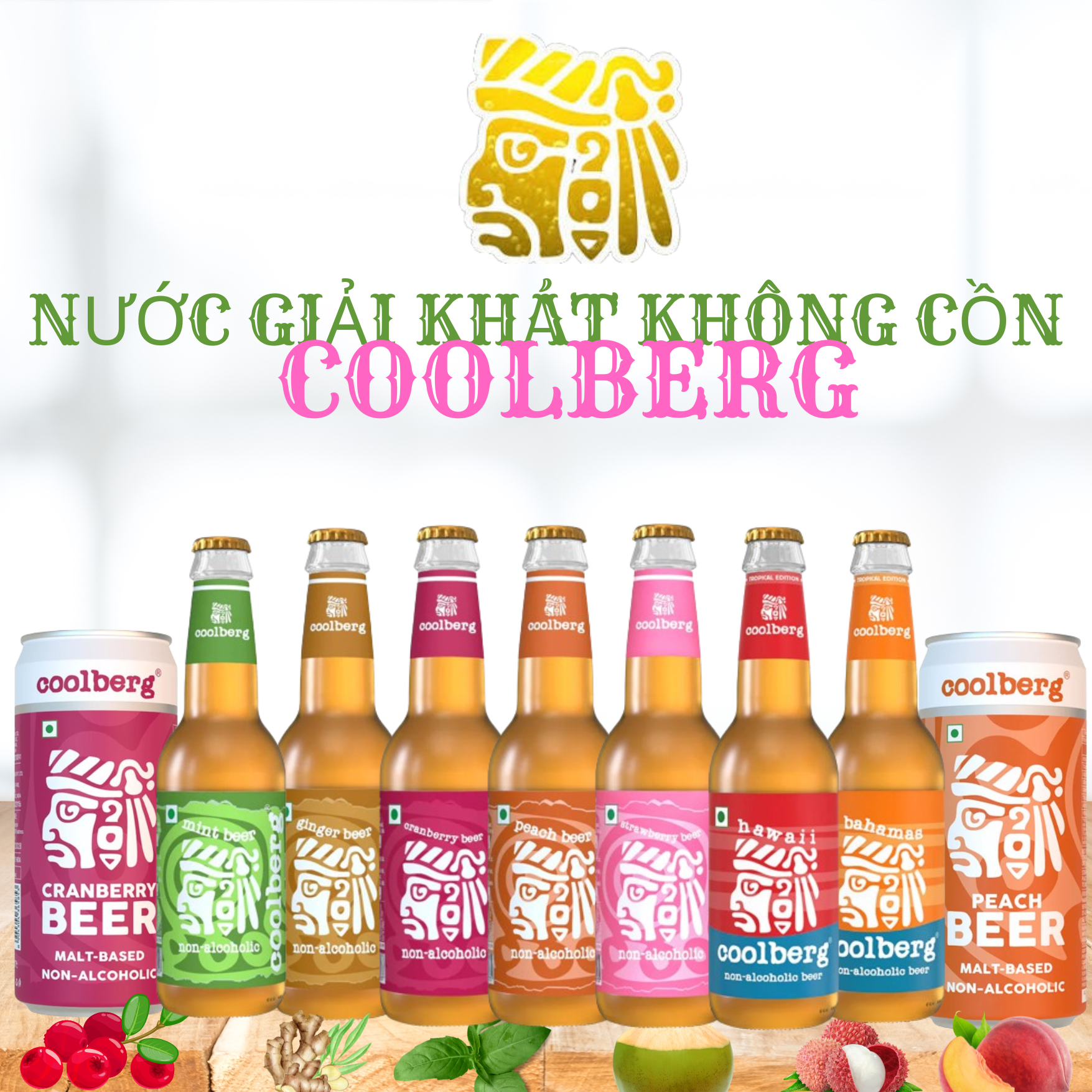 Coolberg nước uông vị gừng nước uống có ga Coolberg Ginger Non Alcoholic 330ml