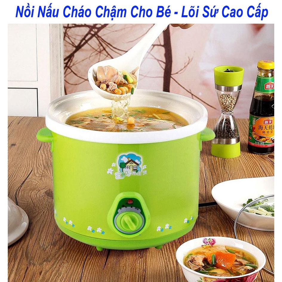 Nồi điện nấu cháo Chậm cho bé, hầm xương, kho cá đa năng, Noi ap suat nau chao cho em be, Nồi Nấu Chậm Đa Năng An Toàn