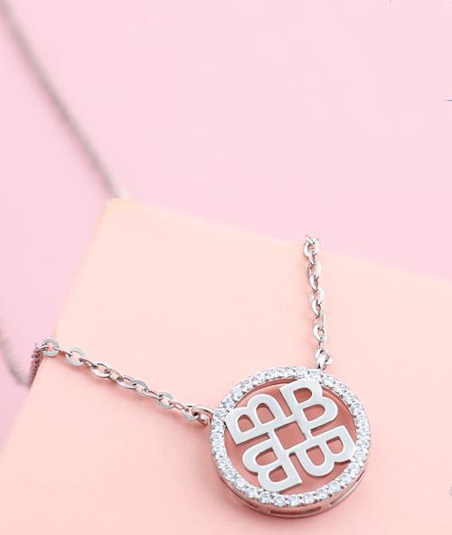 Dây chuyền bạc chữ B đính đá JN4004 Jyme Jewelry