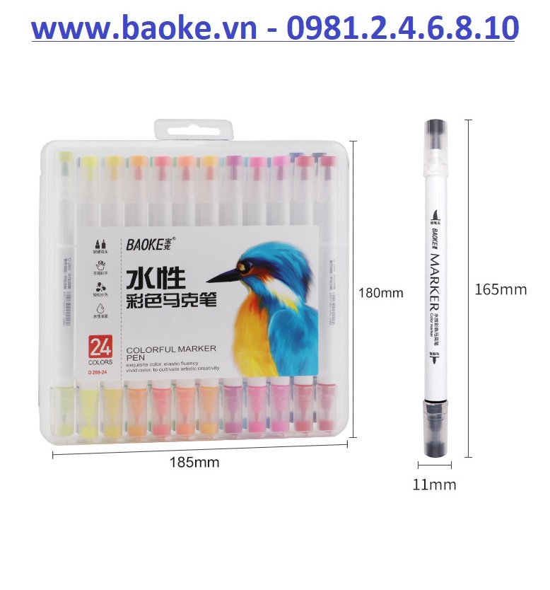 Bút lông hai đầu Marker Baoke - D289 