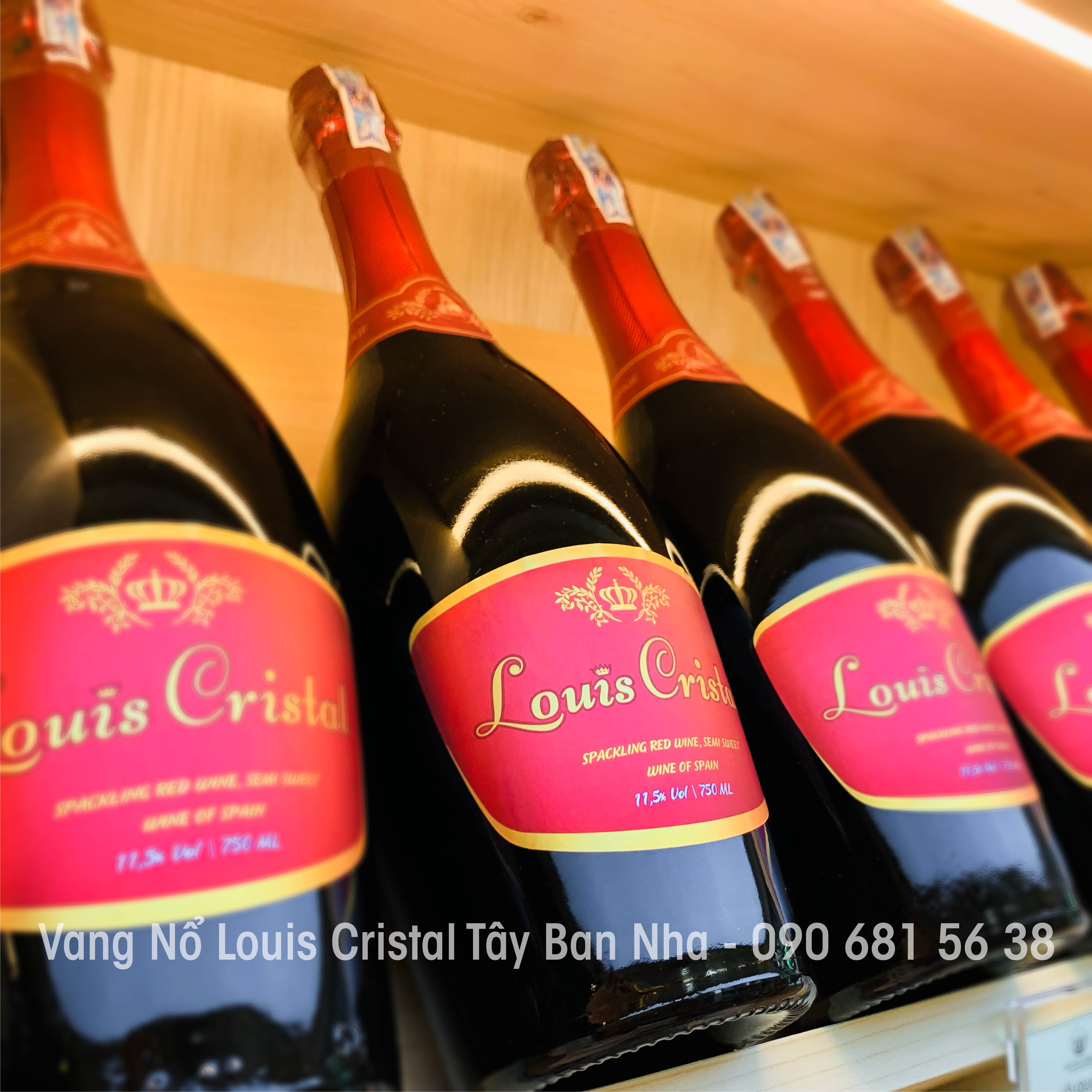 Rượu Vang Nổ Louis Cristal Nhập Khẩu Tây Ban Nha - Chai 750ml, 11,5% Vol.